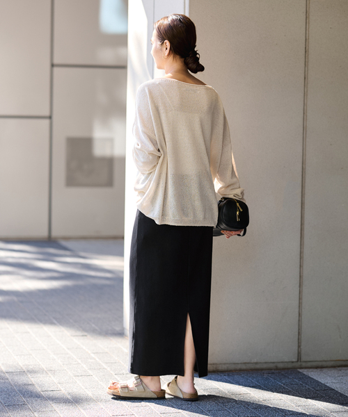 FRAMeWORK（フレームワーク）の「≪手洗い可≫コットンリブスカート（スカート・レディース・ブラック/グレー/ブルー・36/38）」の6枚目の写真