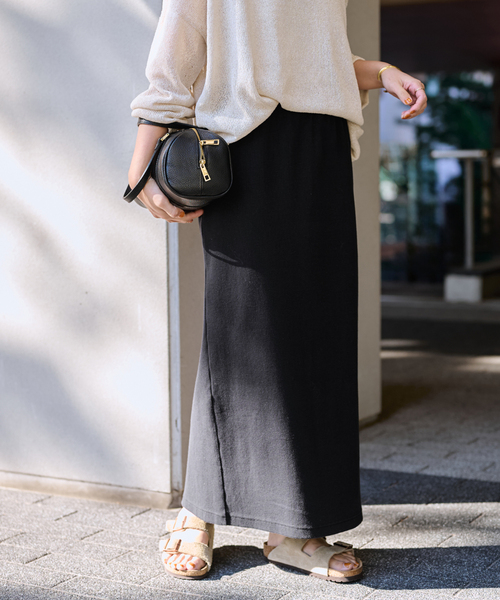 FRAMeWORK（フレームワーク）の「≪手洗い可≫コットンリブスカート（スカート・レディース・ブラック/グレー/ブルー・36/38）」の8枚目の写真