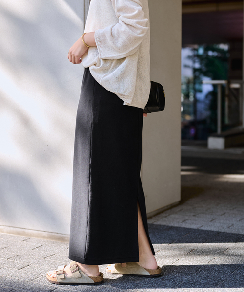 FRAMeWORK（フレームワーク）の「≪手洗い可≫コットンリブスカート（スカート・レディース・ブラック/グレー/ブルー・36/38）」の9枚目の写真