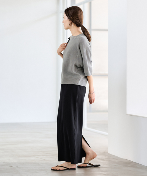 FRAMeWORK（フレームワーク）の「≪手洗い可≫コットンリブスカート（スカート・レディース・ブラック/グレー/ブルー・36/38）」の11枚目の写真