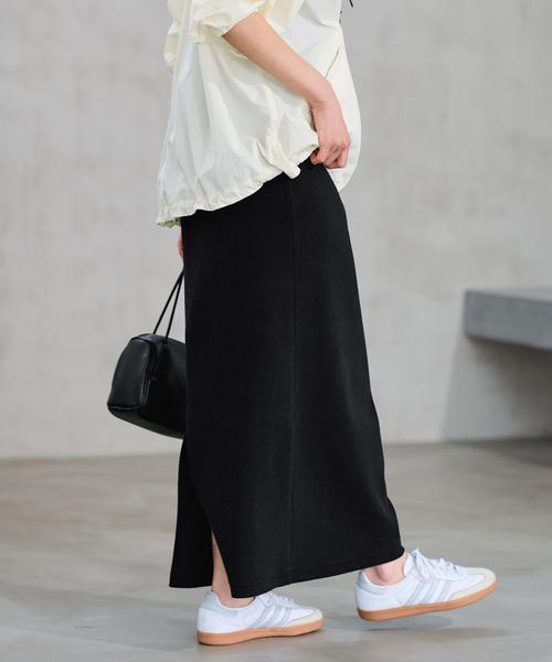 FRAMeWORK(フレームワーク)の「≪手洗い可 / ≫コットンリブスカート(スカート・レディース・ブラック/グレー/ブルー・36/38)」の4枚目の写真