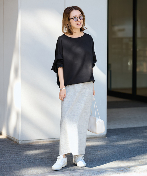 FRAMeWORK(フレームワーク)の「≪手洗い可 / ≫コットンリブスカート(スカート・レディース・ブラック/グレー/ブルー・36/38)」の6枚目の写真