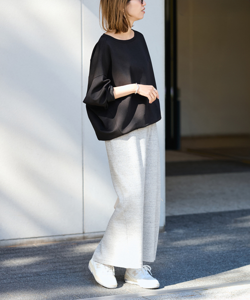 FRAMeWORK(フレームワーク)の「≪手洗い可 / ≫コットンリブスカート(スカート・レディース・ブラック/グレー/ブルー・36/38)」の7枚目の写真