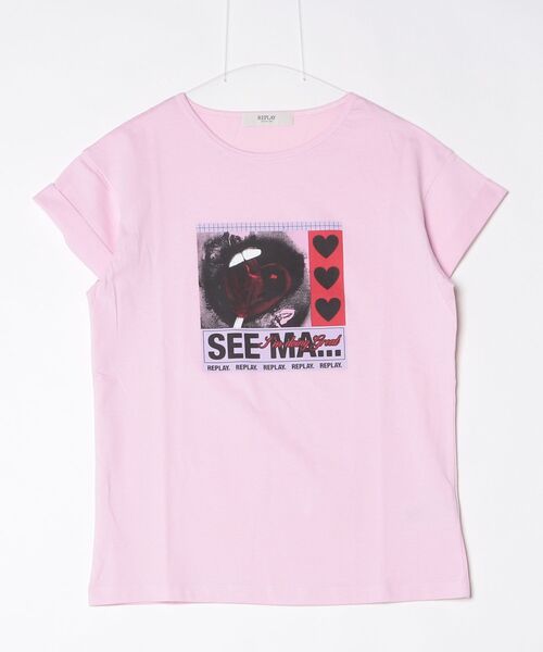 REPLAY(リプレイ)の「コットンジャージーPOP ART Tシャツ(Tシャツ/カットソー・レディース・オフホワイト/ピンク・SMALL/X-SMALL)」の2枚目の写真