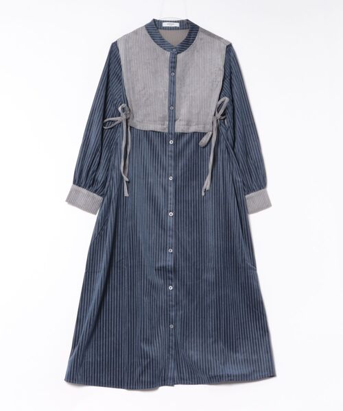 SWITCH BY ARCH(スイッチバイアーチ)の「★SWITCH by ARCH★ Side Ribbon Stripe Shirts Onepiece(ワンピース・レディース・ホワイト系その他/ベージュ系その他/ブラウン/ネイビー系・FREE)」の4枚目の写真