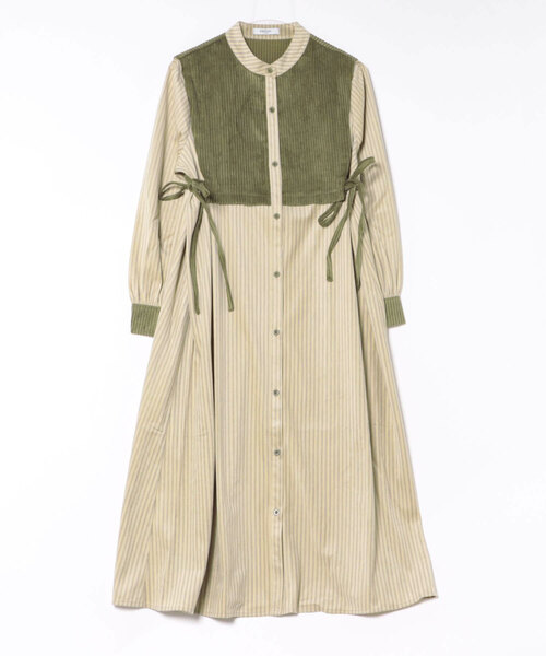 SWITCH BY ARCH(スイッチバイアーチ)の「★SWITCH by ARCH★ Side Ribbon Stripe Shirts Onepiece(ワンピース・レディース・ホワイト系その他/ベージュ系その他/ブラウン/ネイビー系・FREE)」の3枚目の写真