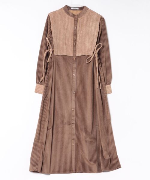 SWITCH BY ARCH(スイッチバイアーチ)の「★SWITCH by ARCH★ Side Ribbon Stripe Shirts Onepiece(ワンピース・レディース・ホワイト系その他/ベージュ系その他/ブラウン/ネイビー系・FREE)」の1枚目の写真
