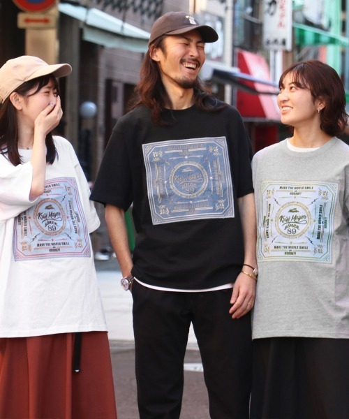 KRIFF MAYER(クリフメイヤー)の「【綿100%】クラフト刺繍T(バンダナ)(Tシャツ/カットソー・メンズ・ブラック/グレー/オフホワイト・X-LARGE/LARGE/MEDIUM)」の7枚目の写真