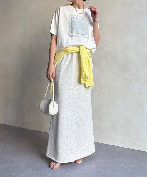 DouDou（ドゥドゥ）の「【WEB限定】オーガンジーロゴTEE（Tシャツ/カットソー・レディース・チャコールグレー/オフホワイト/ブラック・FREE）」の5枚目の写真