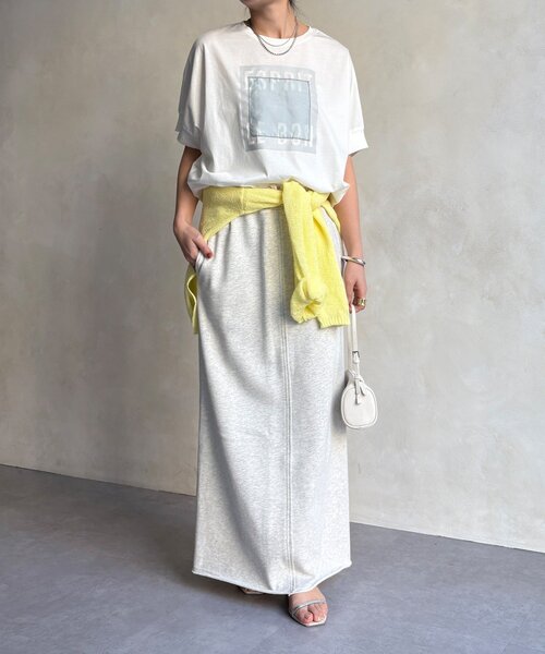 DouDou（ドゥドゥ）の「【WEB限定】オーガンジーロゴTEE（Tシャツ/カットソー・レディース・チャコールグレー/オフホワイト/ブラック・FREE）」の6枚目の写真