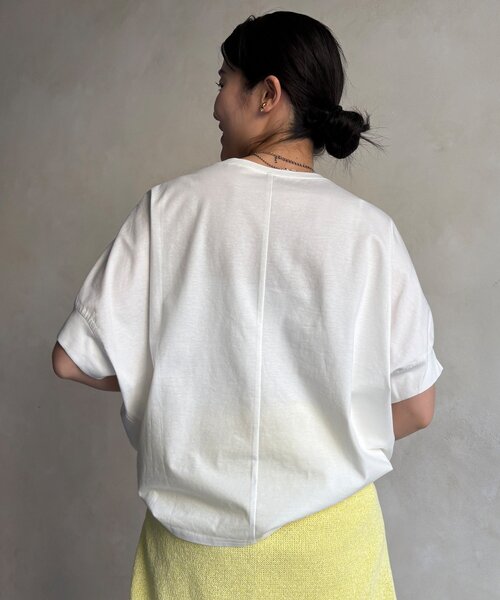 DouDou（ドゥドゥ）の「【WEB限定】オーガンジーロゴTEE（Tシャツ/カットソー・レディース・チャコールグレー/オフホワイト/ブラック・FREE）」の12枚目の写真