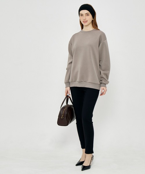 coca(coca)(コカ)の「ソフトジャージーワイドトレーナー(スウェット・メンズ・チャコール/グレイッシュベージュ・XL/S/M/L)」の3枚目の写真