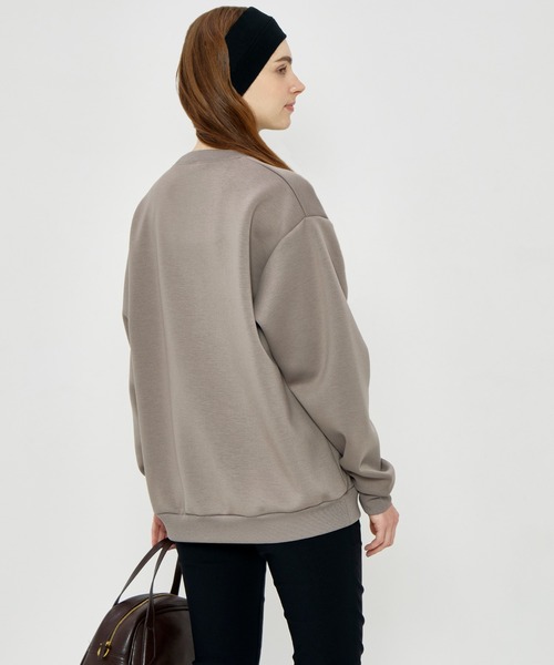coca(coca)(コカ)の「ソフトジャージーワイドトレーナー(スウェット・メンズ・チャコール/グレイッシュベージュ・XL/S/M/L)」の4枚目の写真