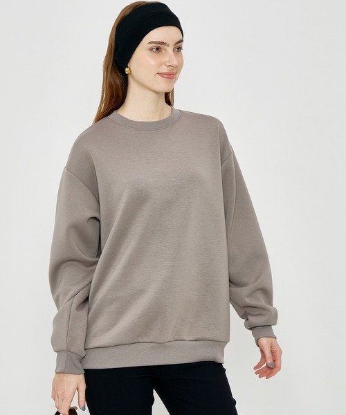 coca(coca)(コカ)の「ソフトジャージーワイドトレーナー(スウェット・メンズ・チャコール/グレイッシュベージュ・XL/S/M/L)」の6枚目の写真