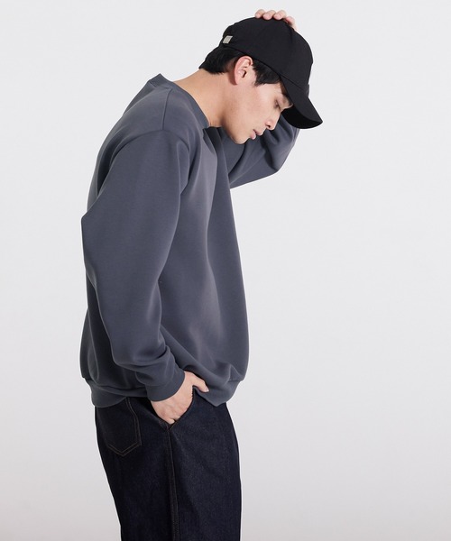 coca(coca)(コカ)の「ソフトジャージーワイドトレーナー(スウェット・メンズ・チャコール/グレイッシュベージュ・XL/S/M/L)」の10枚目の写真