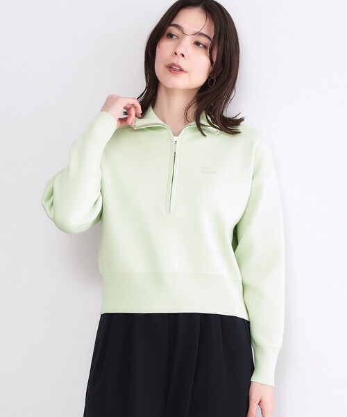 セール】ハーフZIP刺繍ロゴニット【洗濯機OK】（ニット/セーター