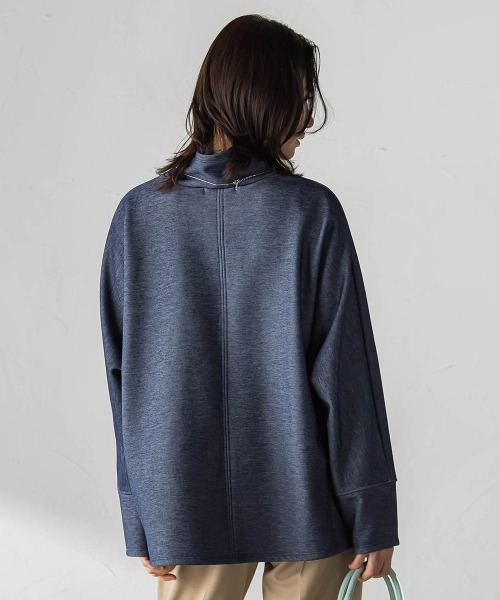 LAUTREAMONT(ロートレアモン)の「【WEB限定】裏毛布スタンドネックプルオーバー≪毛玉防止・ストレッチ≫(Tシャツ/カットソー・レディース・ネイビー/ブラック/オフホワイト・9号/11号)」の14枚目の写真