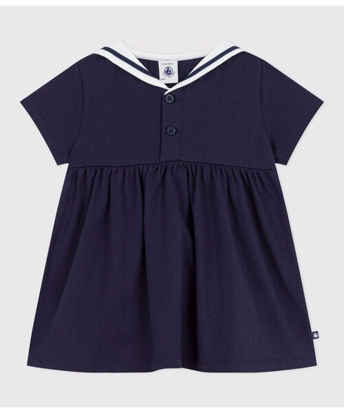 PETIT BATEAU(プチバトー)の「セーラーカラ-ワンピース(ワンピース・キッズ・ネイビー・18MONTH/24MONTH/36MONTH/12MONTH)」の4枚目の写真
