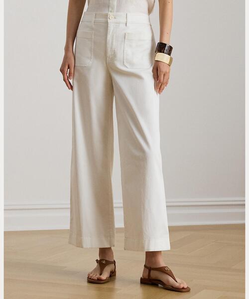 LAUREN RALPH LAUREN(ローレン ラルフ ローレン)の「ストレッチ チノ ワイドレッグ クロップド パンツ(チノパンツ・レディース・ホワイト・2/6/4/0/00)」の7枚目の写真