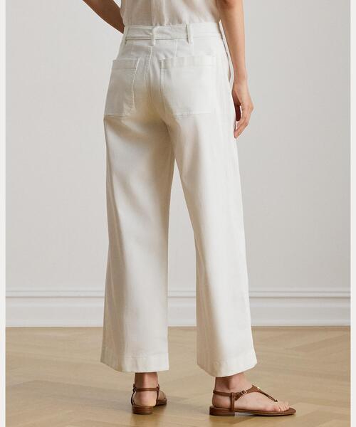 LAUREN RALPH LAUREN(ローレン ラルフ ローレン)の「ストレッチ チノ ワイドレッグ クロップド パンツ(チノパンツ・レディース・ホワイト・2/6/4/0/00)」の2枚目の写真