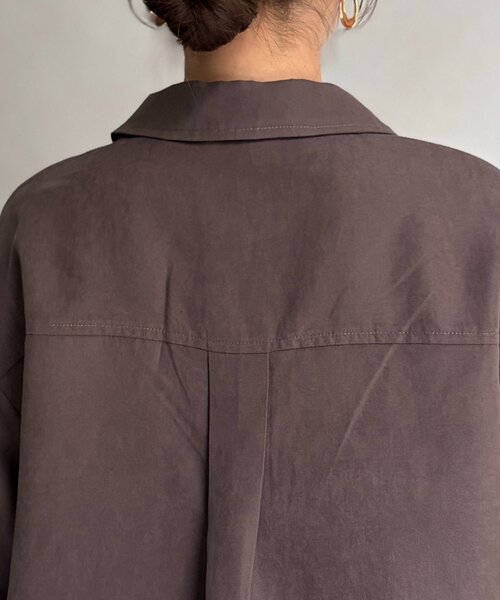 Chez toi(シェトワ)の「ショート丈シャツジャケット(テーラードジャケット・レディース・グリーン/ブラウン/ベージュ・FREE)」の15枚目の写真