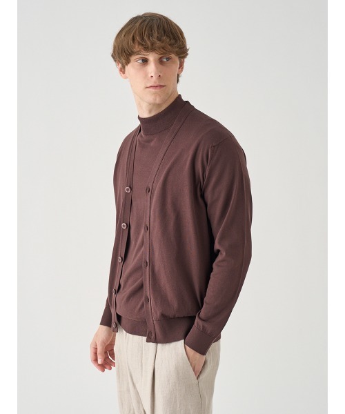 JOHN SMEDLEY(ジョンスメドレー)の「モックネック半袖コットンニットTシャツ(ニット/セーター・メンズ・ブラウン系その他2・S/L/M)」の10枚目の写真
