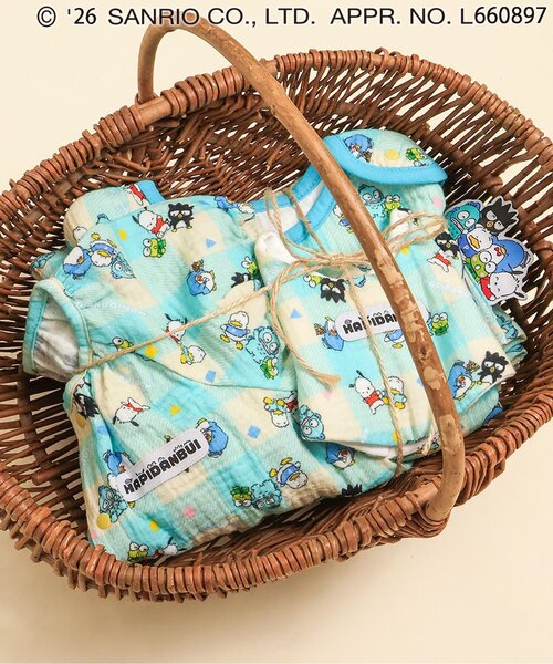 sanrio（サンリオ）の「はぴだんぶい ガーゼブランケット（ブランケット・キッズ・サックスブルー・FREE）」の4枚目の写真