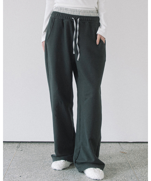 HAVISM（ヘビズム）の「CHECK LAYERED SWEATPANTS(CHARCOAL)（スウェットパンツ・レディース・その他・ONE SIZE）」の5枚目の写真