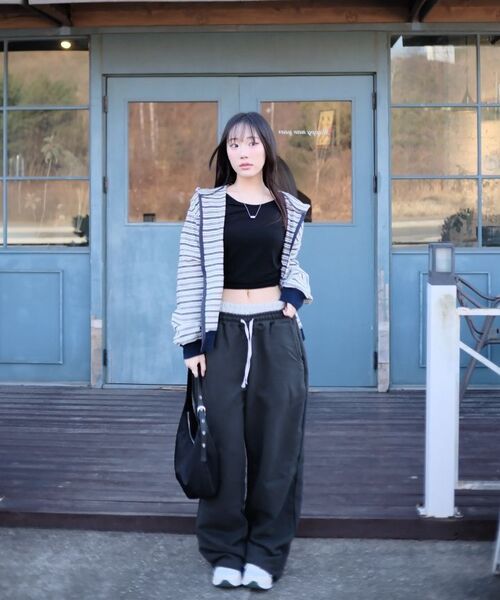 HAVISM（ヘビズム）の「CHECK LAYERED SWEATPANTS(CHARCOAL)（スウェットパンツ・レディース・その他・ONE SIZE）」の7枚目の写真