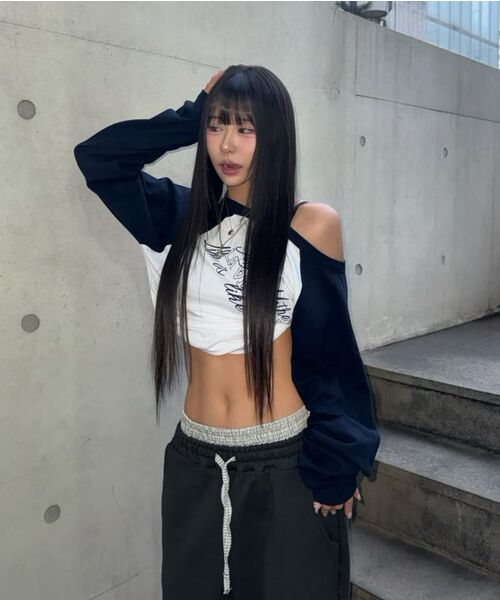HAVISM（ヘビズム）の「CHECK LAYERED SWEATPANTS(CHARCOAL)（スウェットパンツ・レディース・その他・ONE SIZE）」の8枚目の写真