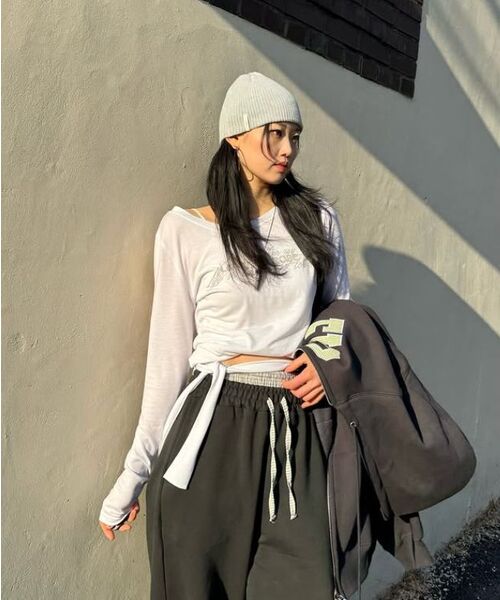 HAVISM（ヘビズム）の「CHECK LAYERED SWEATPANTS(CHARCOAL)（スウェットパンツ・レディース・その他・ONE SIZE）」の11枚目の写真