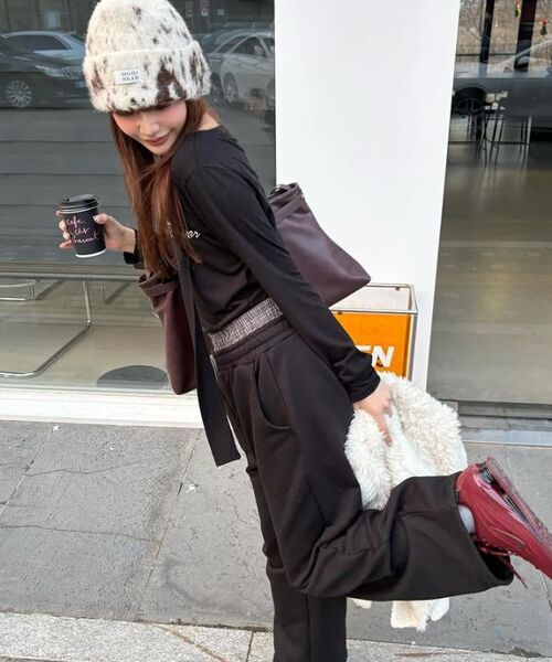 HAVISM（ヘビズム）の「CHECK LAYERED SWEATPANTS(CHARCOAL)（スウェットパンツ・レディース・その他・ONE SIZE）」の12枚目の写真
