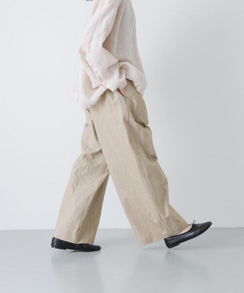 かぐれ（カグレ）の「コットン2タックパンツ（その他パンツ・レディース・ブラック/ベージュ/チャコールグレー・FREE）」の4枚目の写真