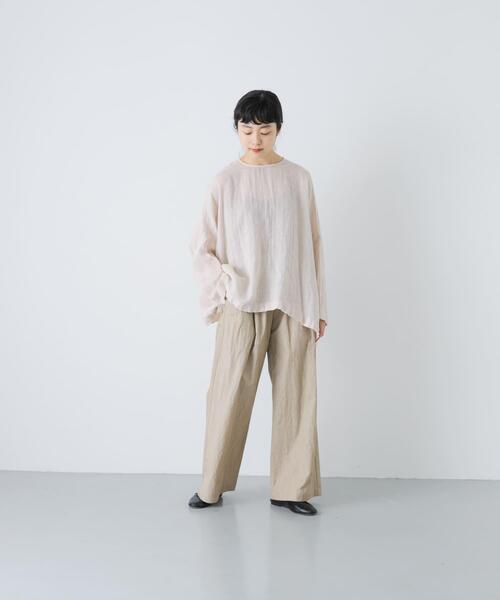 かぐれ（カグレ）の「コットン2タックパンツ（その他パンツ・レディース・ブラック/ベージュ/チャコールグレー・FREE）」の5枚目の写真