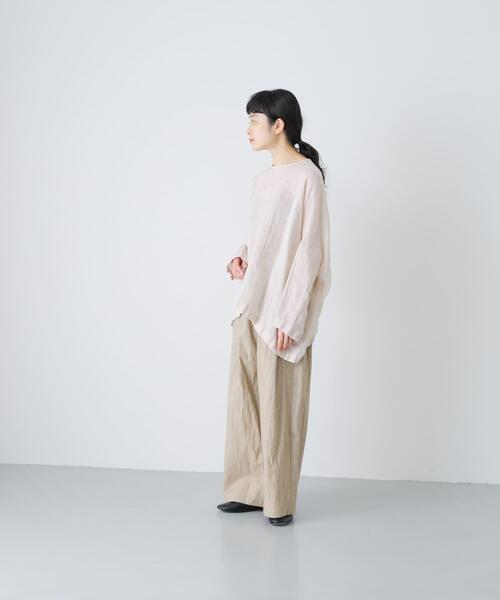 かぐれ（カグレ）の「コットン2タックパンツ（その他パンツ・レディース・ブラック/ベージュ/チャコールグレー・FREE）」の6枚目の写真