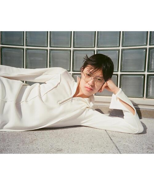 CODE A（コードエー）の「high neck jersey dress（ワンピース・レディース・ベージュ/チャコールグレー/ホワイト・00）」の5枚目の写真