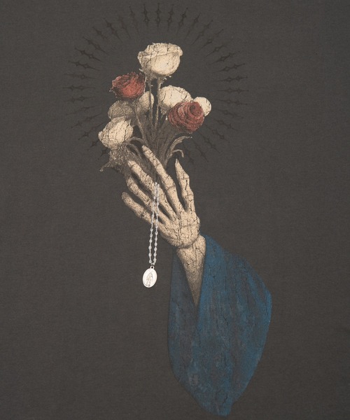 glamb(グラム)の「Prayer Charm T-Shirt / プレイヤーチャームTシャツ(Tシャツ/カットソー・メンズ・チャコール/ブラック・S/M/L)」の22枚目の写真