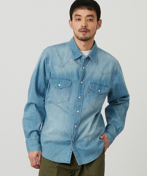 EDWIN（エドウィン）の「EDWIN エドウィン ウエスタンシャツ デニム 長袖（シャツ/ブラウス・メンズ・ブルー/インディゴブルー/ライトインディゴブルー・MEDIUM/LARGE/X-LARGE）」の3枚目の写真