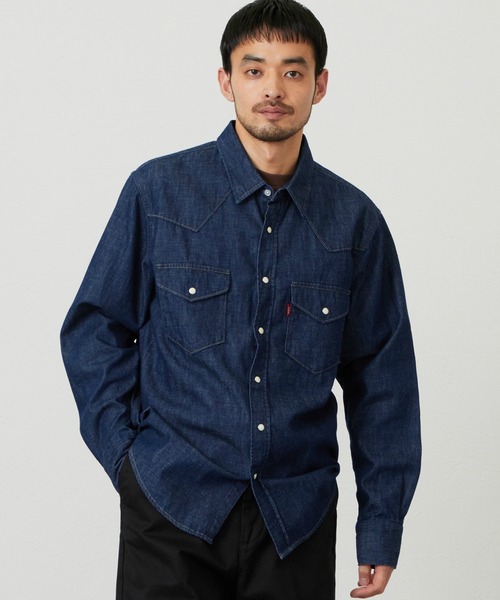 EDWIN（エドウィン）の「EDWIN エドウィン ウエスタンシャツ デニム 長袖（シャツ/ブラウス・メンズ・ブルー/インディゴブルー/ライトインディゴブルー・MEDIUM/LARGE/X-LARGE）」の4枚目の写真