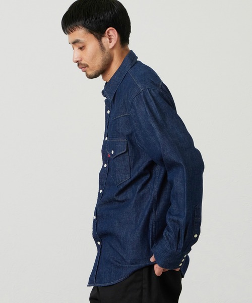 EDWIN（エドウィン）の「EDWIN エドウィン ウエスタンシャツ デニム 長袖（シャツ/ブラウス・メンズ・ブルー/インディゴブルー/ライトインディゴブルー・MEDIUM/LARGE/X-LARGE）」の5枚目の写真