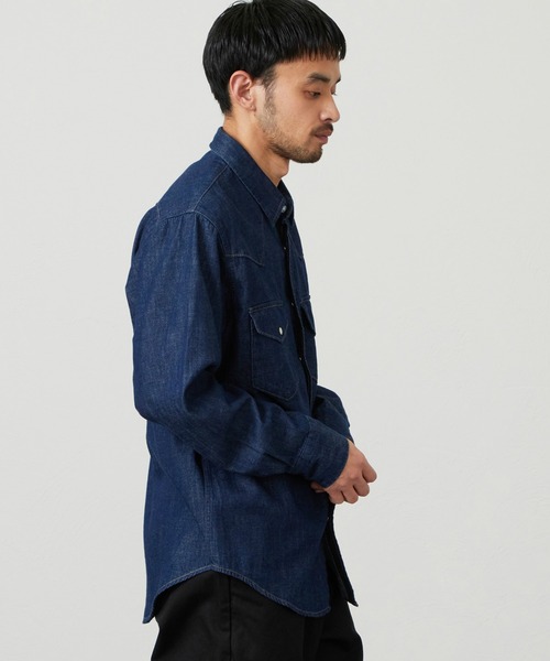 EDWIN（エドウィン）の「EDWIN エドウィン ウエスタンシャツ デニム 長袖（シャツ/ブラウス・メンズ・ブルー/インディゴブルー/ライトインディゴブルー・MEDIUM/LARGE/X-LARGE）」の6枚目の写真