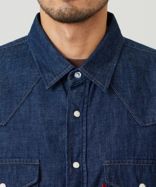 EDWIN（エドウィン）の「EDWIN エドウィン ウエスタンシャツ デニム 長袖（シャツ/ブラウス・メンズ・ブルー/インディゴブルー/ライトインディゴブルー・MEDIUM/LARGE/X-LARGE）」の8枚目の写真