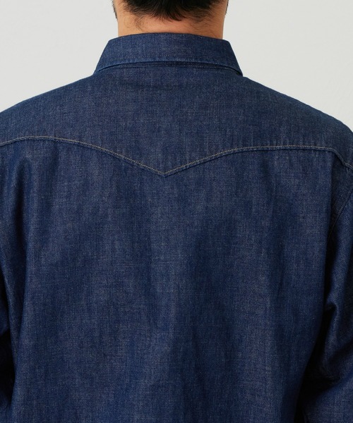 EDWIN（エドウィン）の「EDWIN エドウィン ウエスタンシャツ デニム 長袖（シャツ/ブラウス・メンズ・ブルー/インディゴブルー/ライトインディゴブルー・MEDIUM/LARGE/X-LARGE）」の9枚目の写真