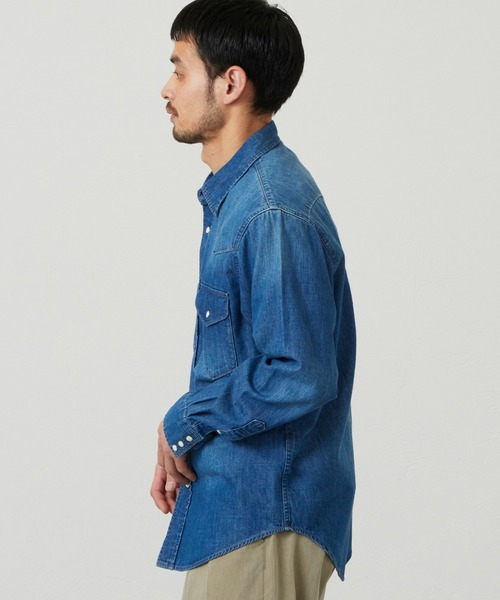 EDWIN（エドウィン）の「EDWIN エドウィン ウエスタンシャツ デニム 長袖（シャツ/ブラウス・メンズ・ブルー/インディゴブルー/ライトインディゴブルー・MEDIUM/LARGE/X-LARGE）」の16枚目の写真