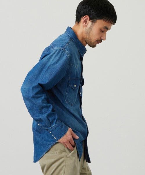 EDWIN（エドウィン）の「EDWIN エドウィン ウエスタンシャツ デニム 長袖（シャツ/ブラウス・メンズ・ブルー/インディゴブルー/ライトインディゴブルー・MEDIUM/LARGE/X-LARGE）」の17枚目の写真