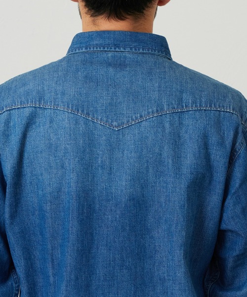 EDWIN（エドウィン）の「EDWIN エドウィン ウエスタンシャツ デニム 長袖（シャツ/ブラウス・メンズ・ブルー/インディゴブルー/ライトインディゴブルー・MEDIUM/LARGE/X-LARGE）」の20枚目の写真