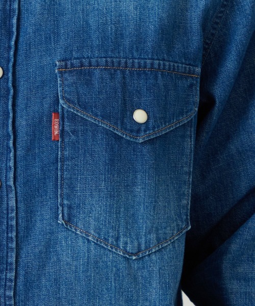 EDWIN（エドウィン）の「EDWIN エドウィン ウエスタンシャツ デニム 長袖（シャツ/ブラウス・メンズ・ブルー/インディゴブルー/ライトインディゴブルー・MEDIUM/LARGE/X-LARGE）」の22枚目の写真