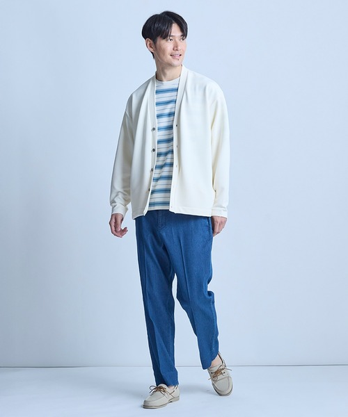 UNION STATION（ユニオンステーション）の「【WEB限定】ストレッチリップルカーディガン＜ストレッチ・マシンウォッシャブル＞（カーディガン/ボレロ・メンズ・グレイッシュベージュ/ライトグレー/オフホワイト/ブラック/ライトブルー・L/M）」の6枚目の写真