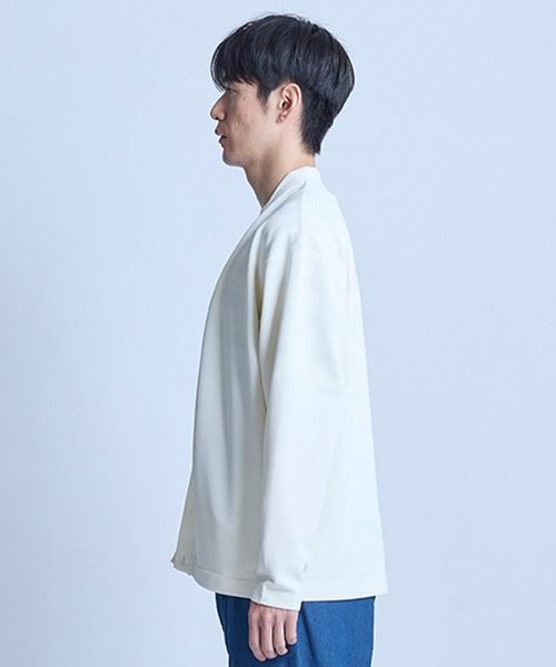 UNION STATION（ユニオンステーション）の「【WEB限定】ストレッチリップルカーディガン＜ストレッチ・マシンウォッシャブル＞（カーディガン/ボレロ・メンズ・グレイッシュベージュ/ライトグレー/オフホワイト/ブラック/ライトブルー・L/M）」の7枚目の写真