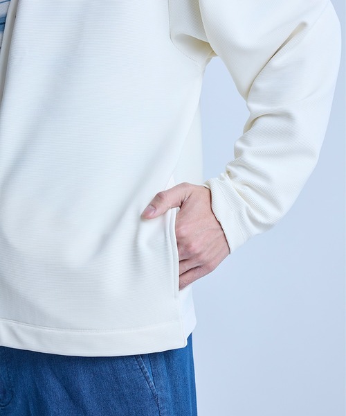 UNION STATION（ユニオンステーション）の「【WEB限定】ストレッチリップルカーディガン＜ストレッチ・マシンウォッシャブル＞（カーディガン/ボレロ・メンズ・グレイッシュベージュ/ライトグレー/オフホワイト/ブラック/ライトブルー・L/M）」の9枚目の写真